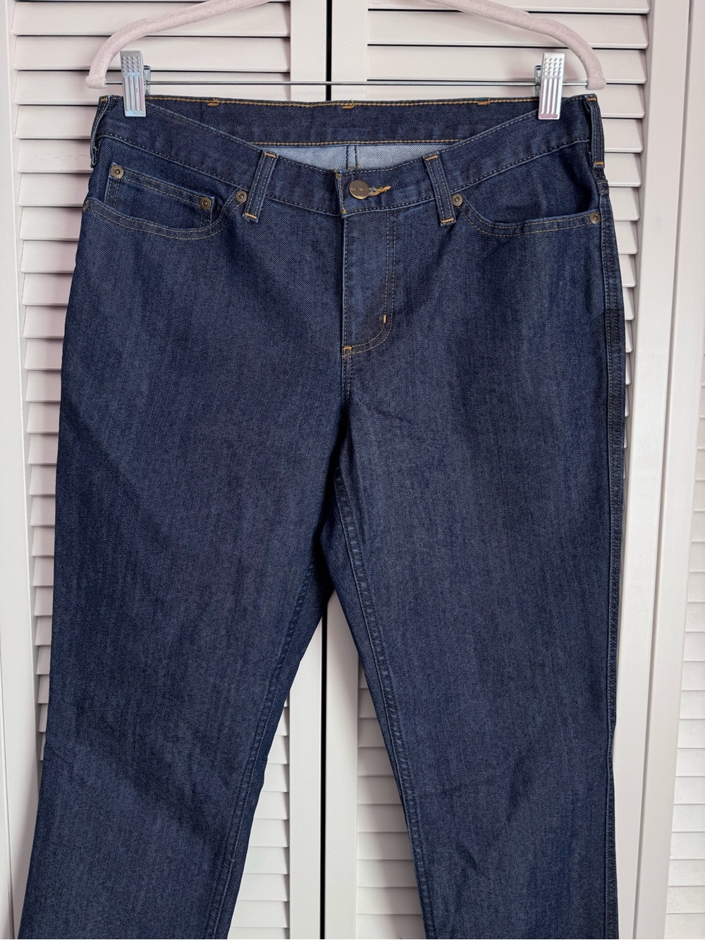 Carhartt Women’s Rugged Flex Straight Leg Jeans 393 Blue Workwear 6TL Long NWT - Picture 4 of 9
